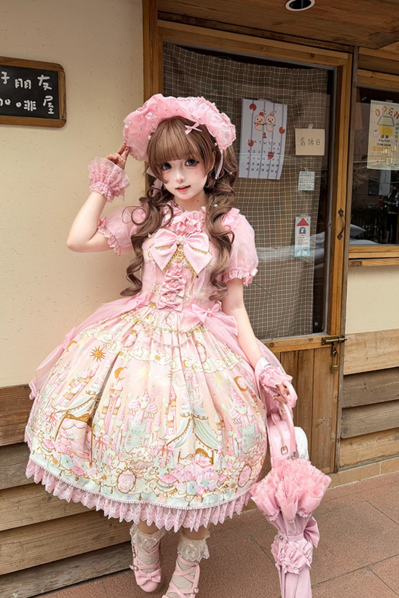 White Bird ～Romantic Castle～ Fantasy Pink Purple Lolita JSK
