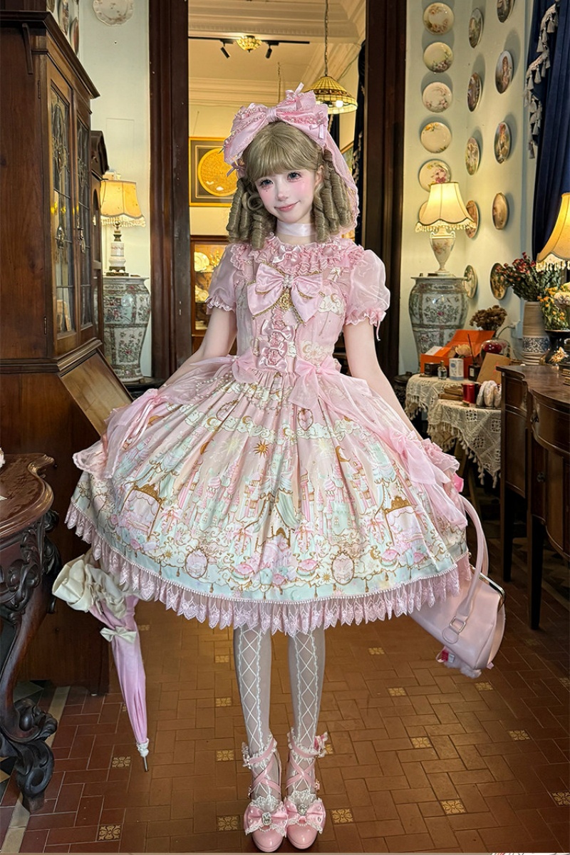 White Bird ～Romantic Castle～ Fantasy Pink Purple Lolita JSK