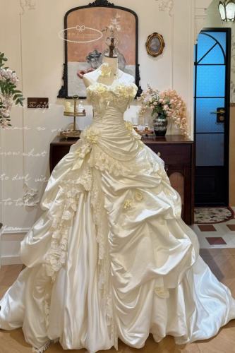 Handmade Floor Length Wedding Gown Bridal Dress