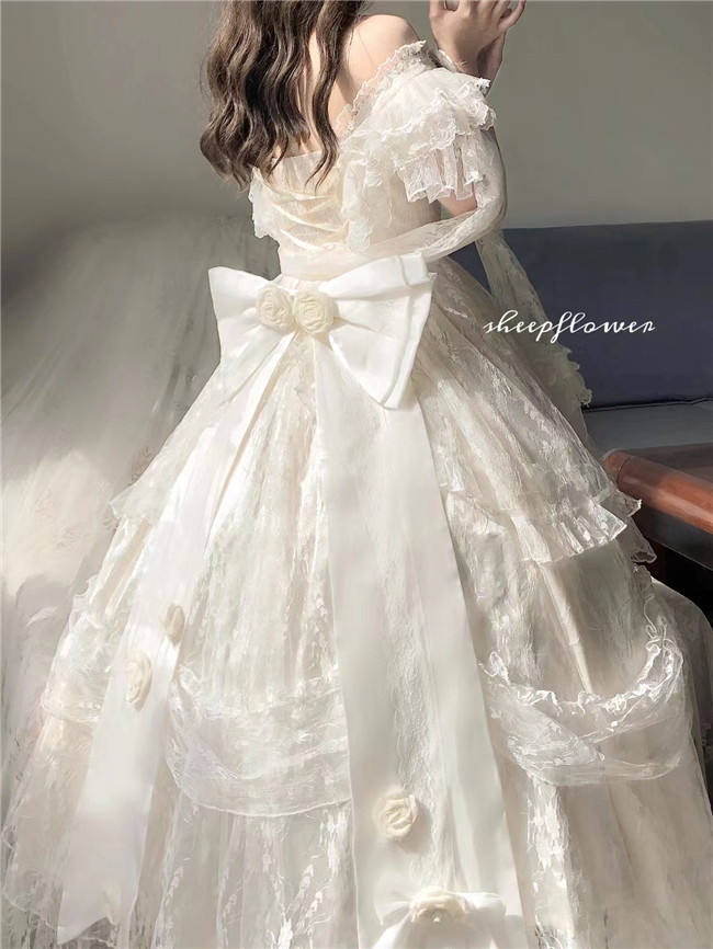 Meowing and Fruity Tana Manor Vintage Lolita Wedding Dress