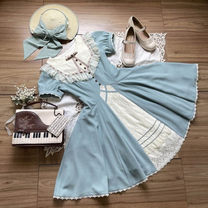 Forest Night Front Open Lolita Dress One Piece