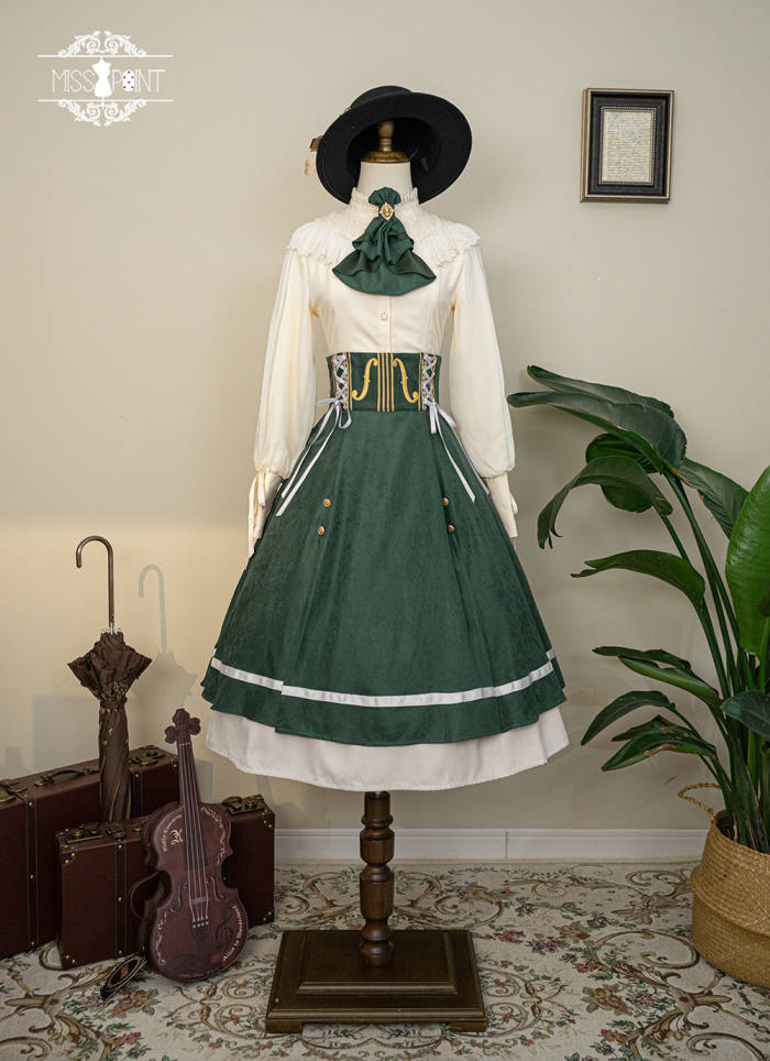 Miss Point Golden Movement College Lolita Skirt