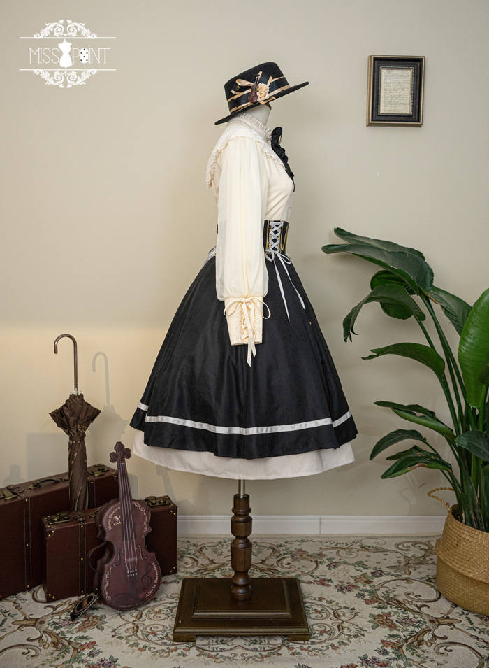 Miss Point Golden Movement College Lolita Skirt