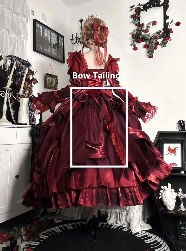 Meowing and Fruity Tana Manor Vintage Red Lolita Wedding Dress