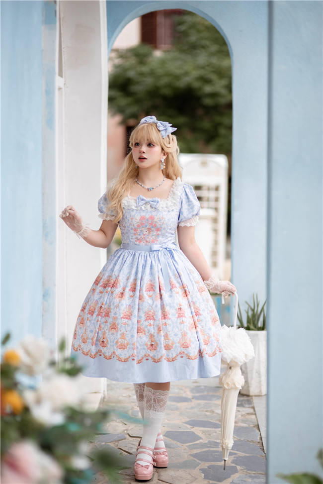 Strawberry Witch the Rabbit in the Rose Garden Lolita Dress, Skirt and Blouse
