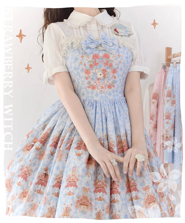 Strawberry Witch the Rabbit in the Rose Garden Lolita Dress, Skirt and Blouse