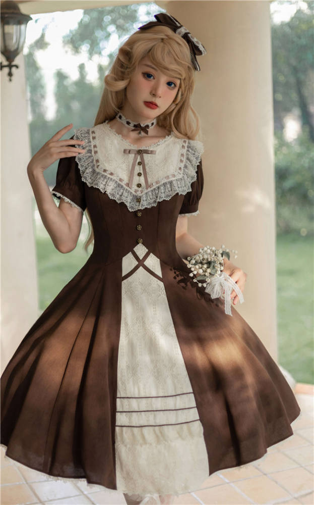 Forest Night Front Open Lolita Dress One Piece