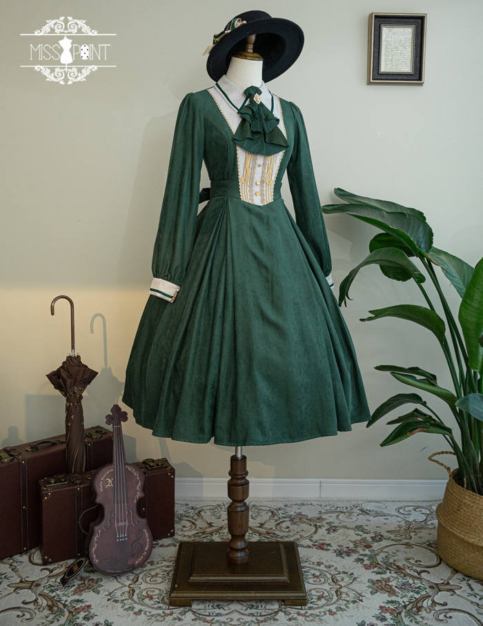 Miss Point Golden Movement College Lolita Dress One Piece Green XL In Stock