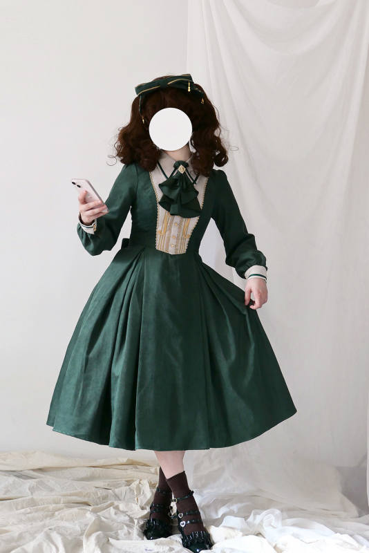 Miss Point Golden Movement College Lolita Dress One Piece Green XL In Stock