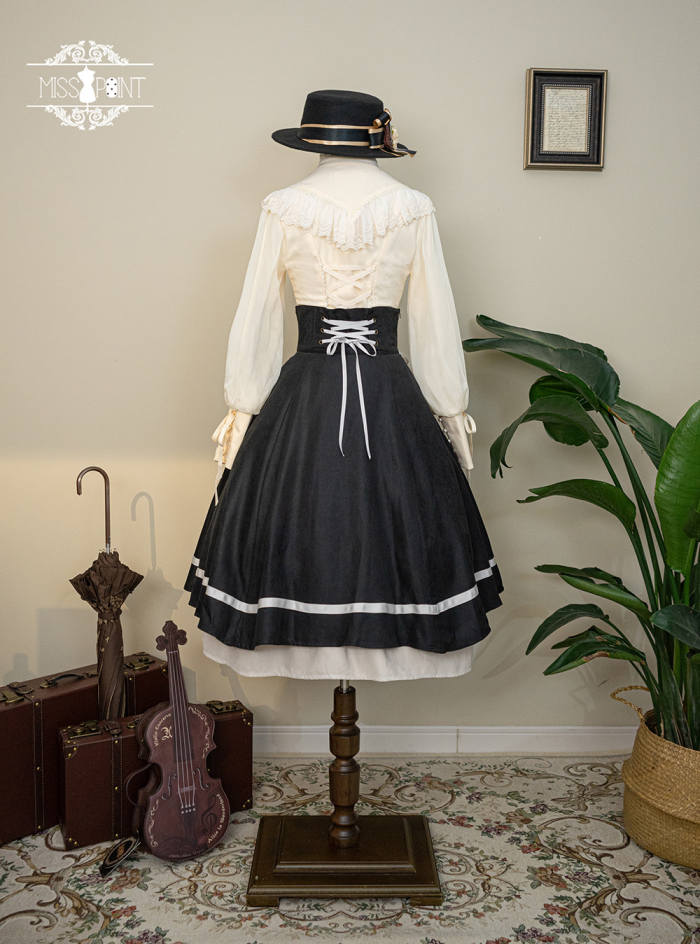 Miss Point Golden Movement College Lolita Skirt