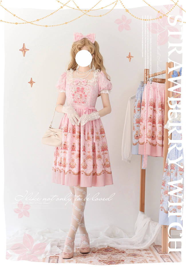 Strawberry Witch the Rabbit in the Rose Garden Lolita Dress, Skirt and Blouse