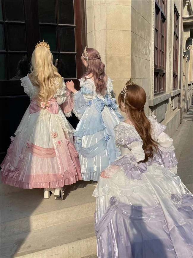 Meowing and Fruity Tana Manor Ombre Vintage Lolita Wedding Dress