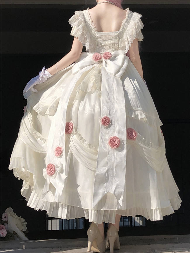 Meowing and Fruity Tana Manor Vintage Lolita Wedding Dress