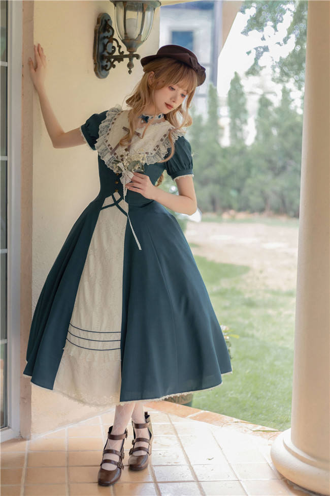 Forest Night Front Open Lolita Dress One Piece