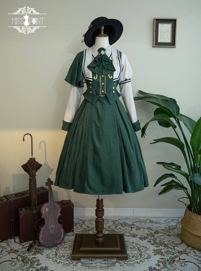 Miss Point Golden Movement College Lolita Dress One Piece Green XL In Stock