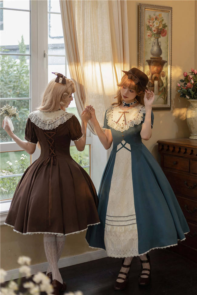 Forest Night Front Open Lolita Dress One Piece