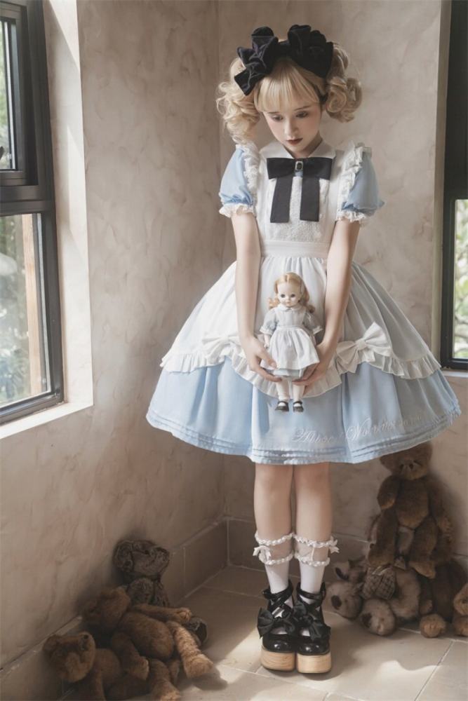 Unchartde Stars Alice in Wonderland Lolita OP and Apron