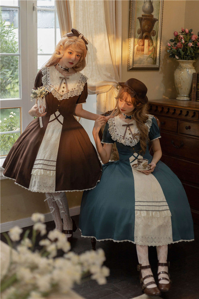 Forest Night Front Open Lolita Dress One Piece