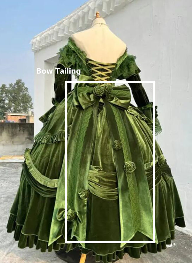 Meowing and Fruity Tana Manor Velvet Green Vintage Lolita Wedding Dress
