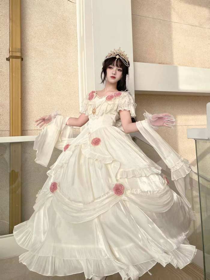 Meowing and Fruity Tana Manor Vintage Lolita Wedding Dress