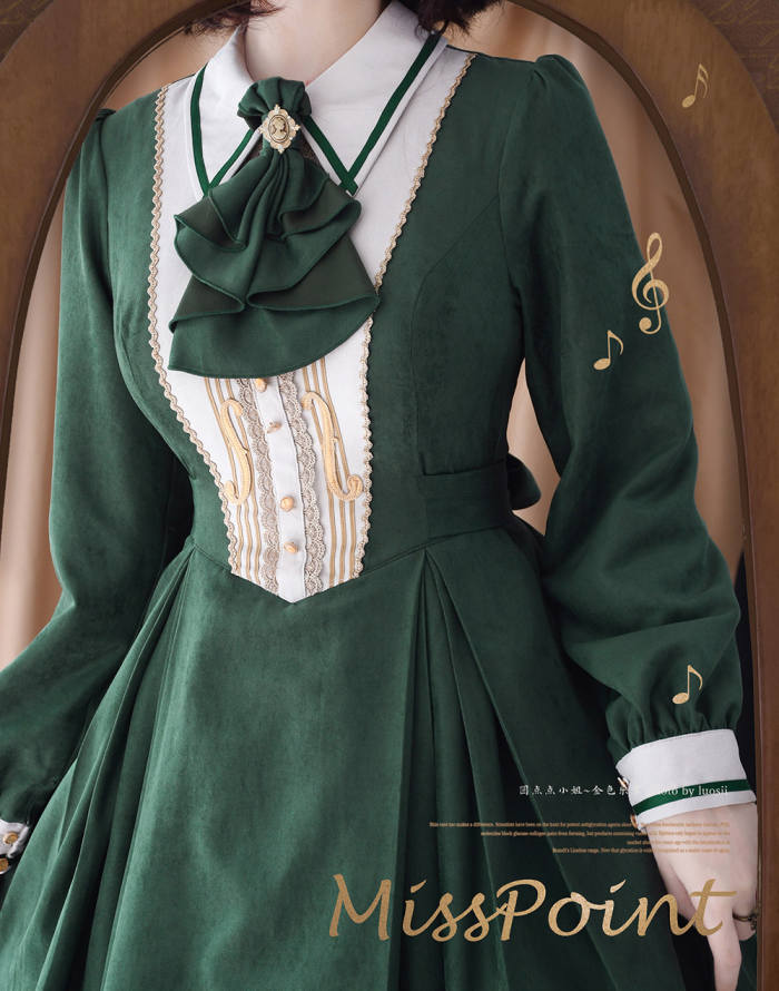 Miss Point Golden Movement College Lolita Dress One Piece Green XL In Stock