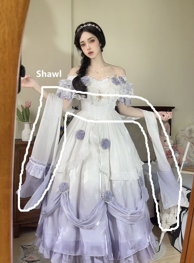 Meowing and Fruity Tana Manor Ombre Vintage Lolita Wedding Dress
