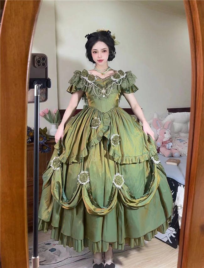 Meowing and Fruity Tana Manor Vintage Lolita Wedding Dress