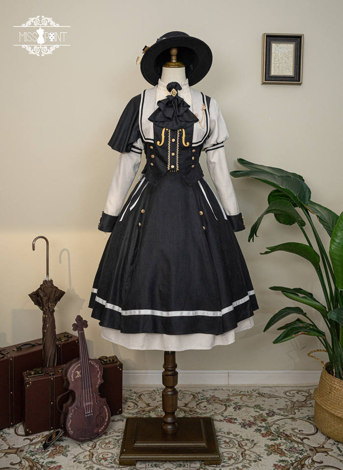 Miss Point Golden Movement College Lolita Skirt