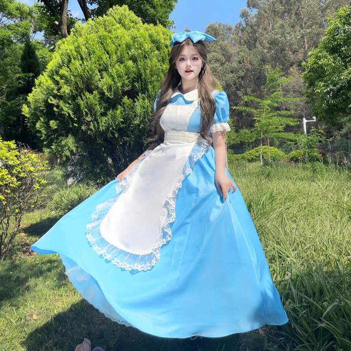 Plus Size Alice Dreamland Maid Lolita Dress and Apron