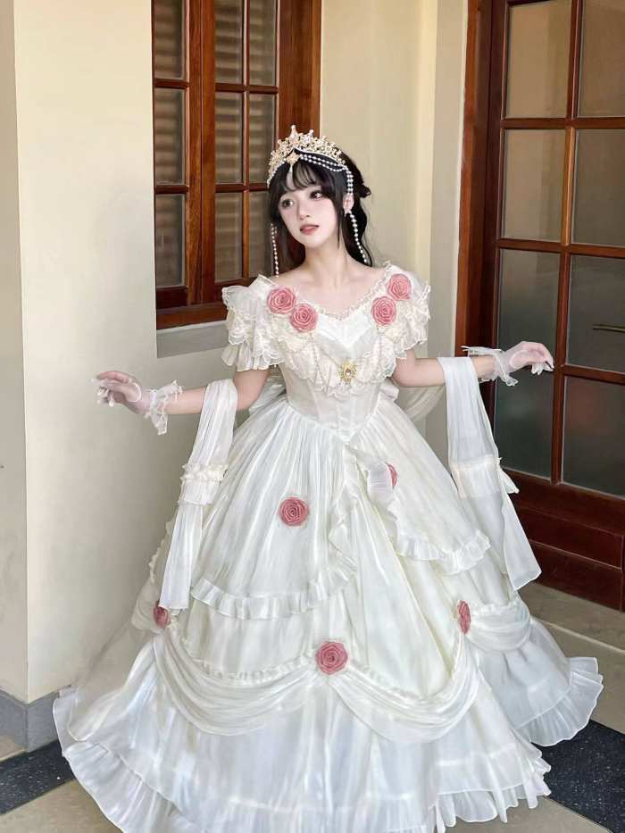 Meowing and Fruity Tana Manor Vintage Lolita Wedding Dress