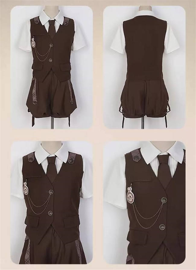 Unchartde Stars Bunny Detective Ouji Lolita Blouse, Vest and Pants