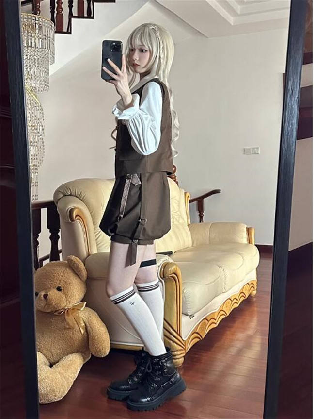 Unchartde Stars Bunny Detective Ouji Lolita Blouse, Vest and Pants