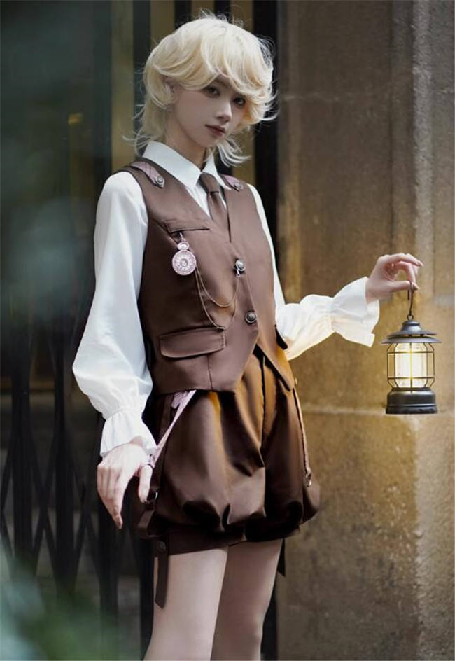 Unchartde Stars Bunny Detective Ouji Lolita Blouse, Vest and Pants