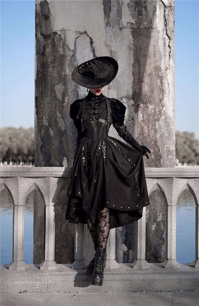 Foxtrot Ghost Ship Gothic Corset Lolita Jumper Dress and Blouse