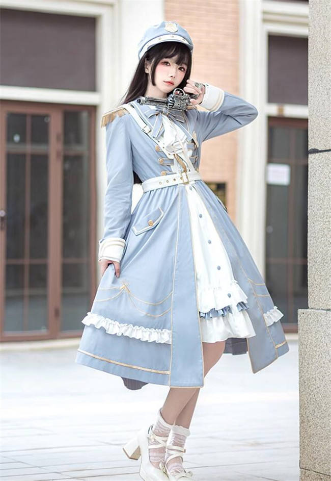 Ying Luo Fu Starsea Fantasy Military Lolita Dress, Cape, Blouse and Hat