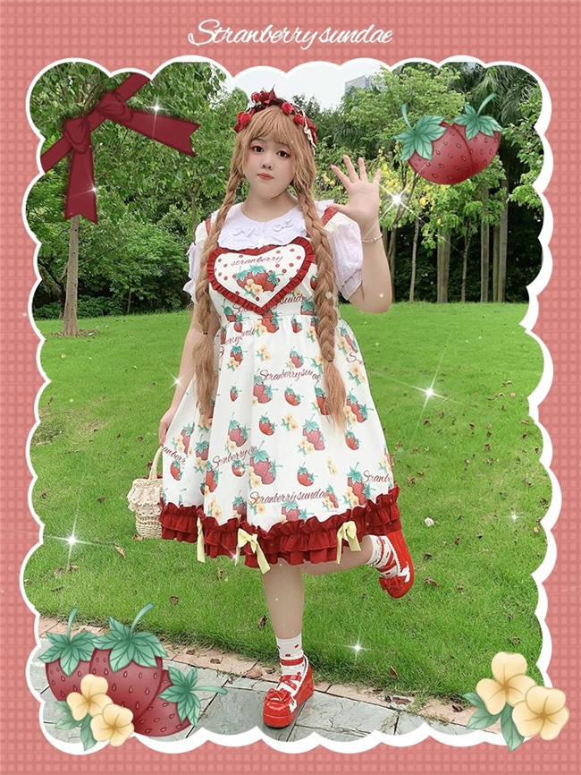 Sweet Strawberry Lolita Jumper Dress