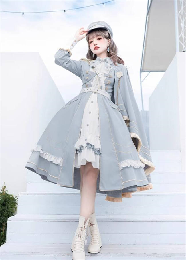 Ying Luo Fu Starsea Fantasy Military Lolita Dress, Cape, Blouse and Hat