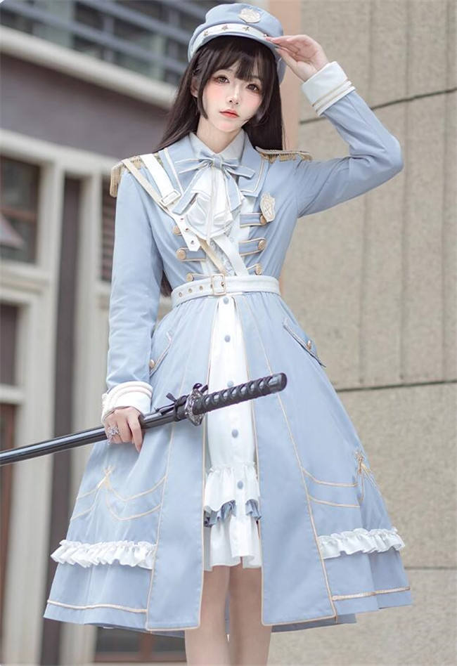 Ying Luo Fu Starsea Fantasy Military Lolita Dress, Cape, Blouse and Hat