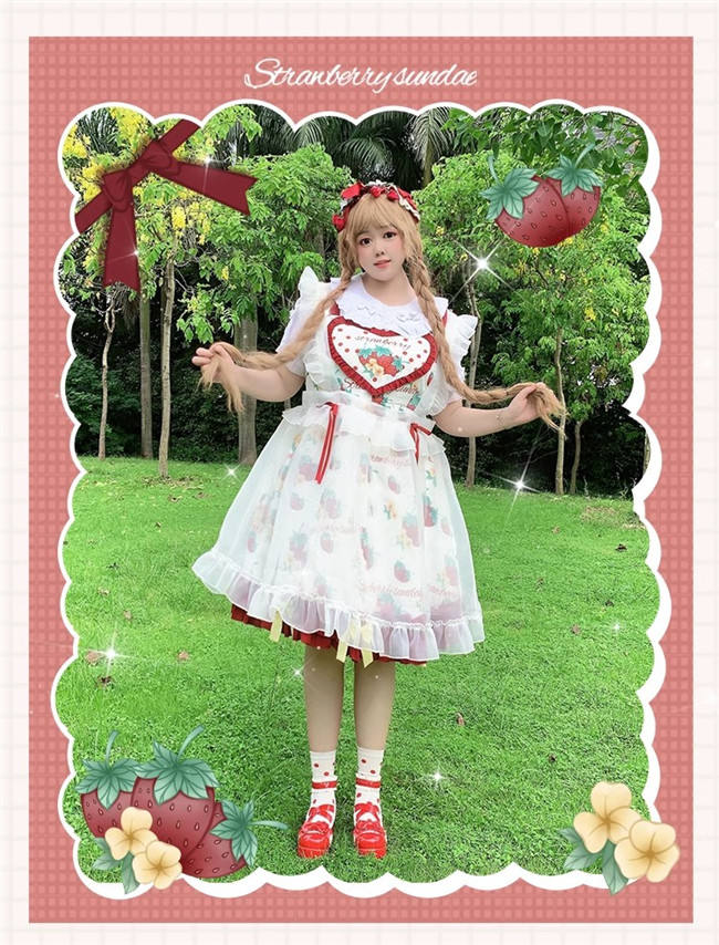 Sweet Strawberry Lolita Jumper Dress
