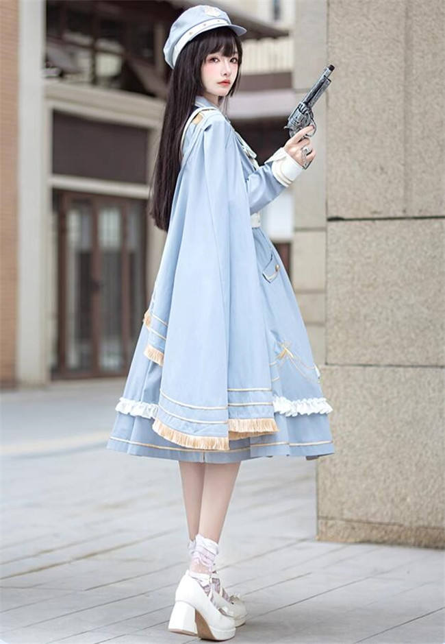 Ying Luo Fu Starsea Fantasy Military Lolita Dress, Cape, Blouse and Hat