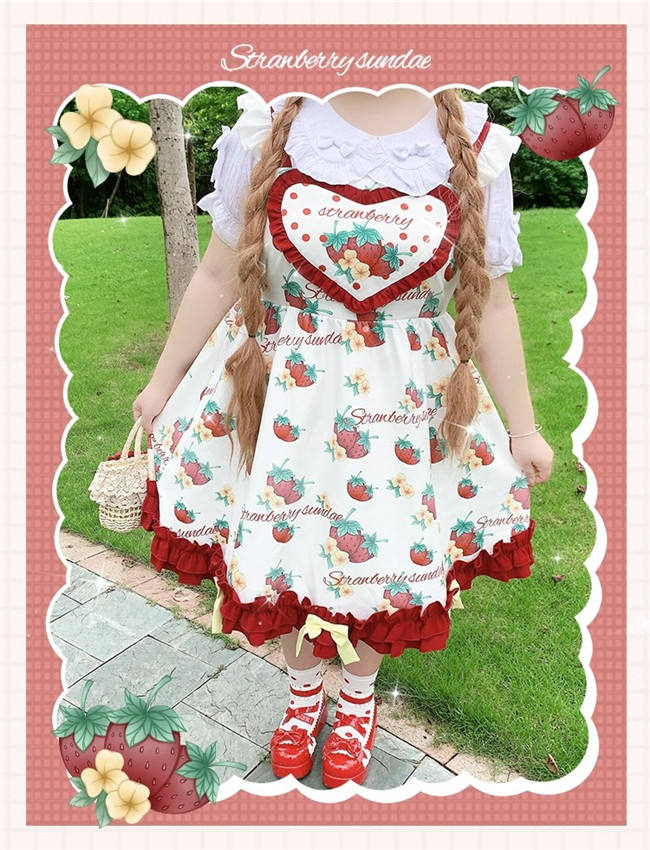 Sweet Strawberry Lolita Jumper Dress