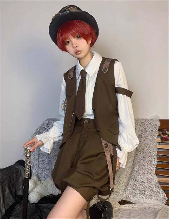 Unchartde Stars Bunny Detective Ouji Lolita Blouse, Vest and Pants