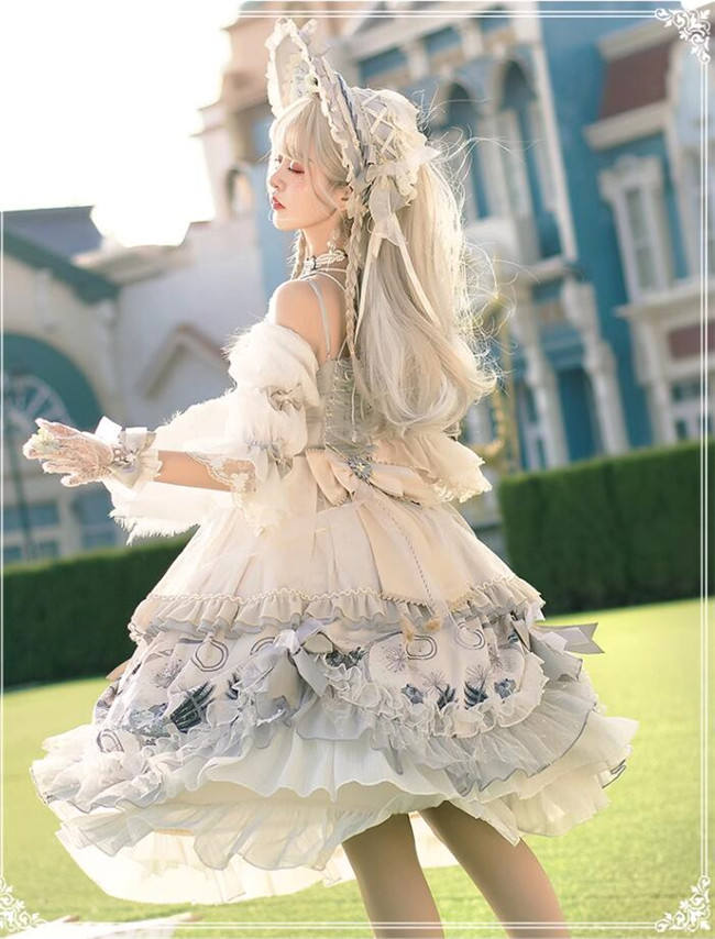 Ying Luo Fu Rose Maiden Elegant Lolita OP and Accessories