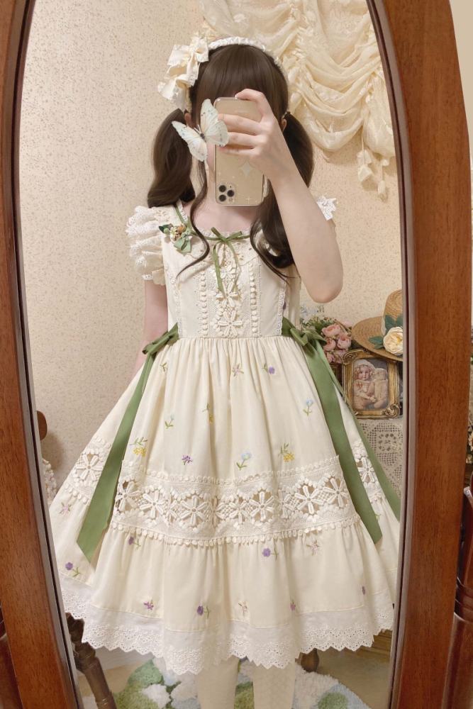 Wilderness Roaming Embroidery Cotton Lolita One Piece