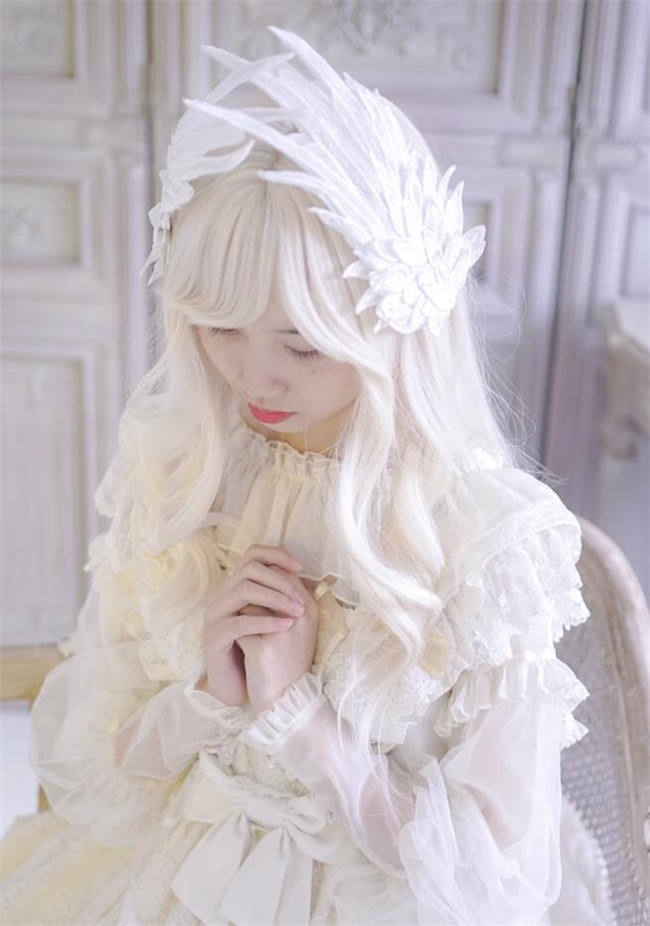 Angle Wings Feather Embroidery Lolita Hairclip