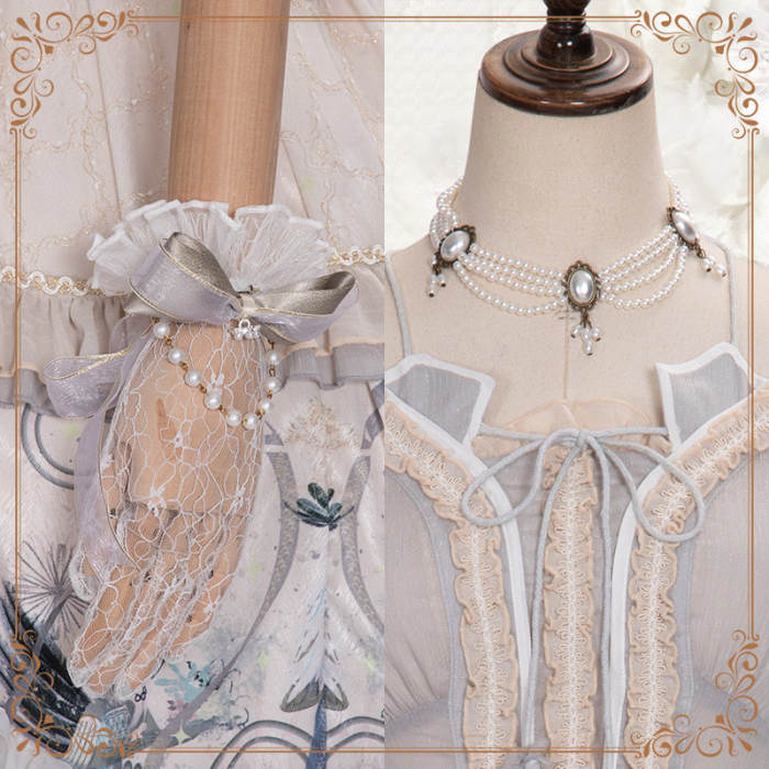 Ying Luo Fu Rose Maiden Elegant Lolita OP and Accessories