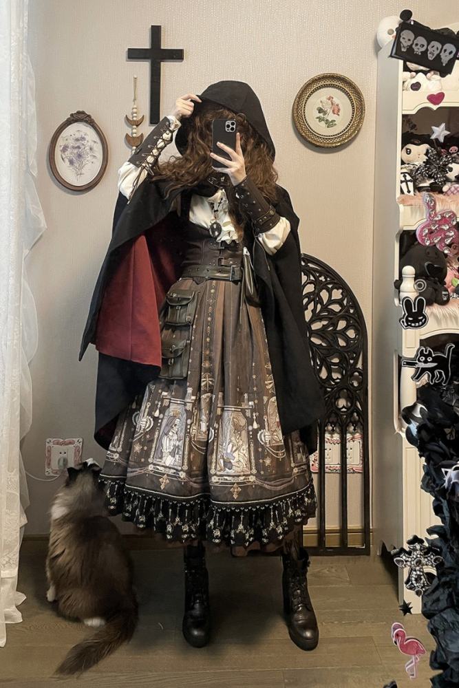 Miss Point ~ Demon Hunting Velvet Lolita Cape Long