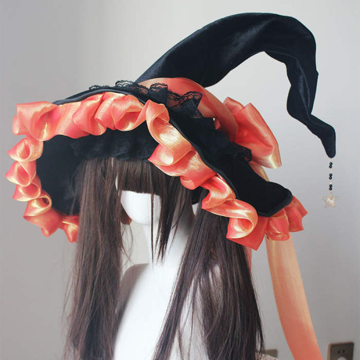 Black Magic Hat Halloween Lolita Witch Hat