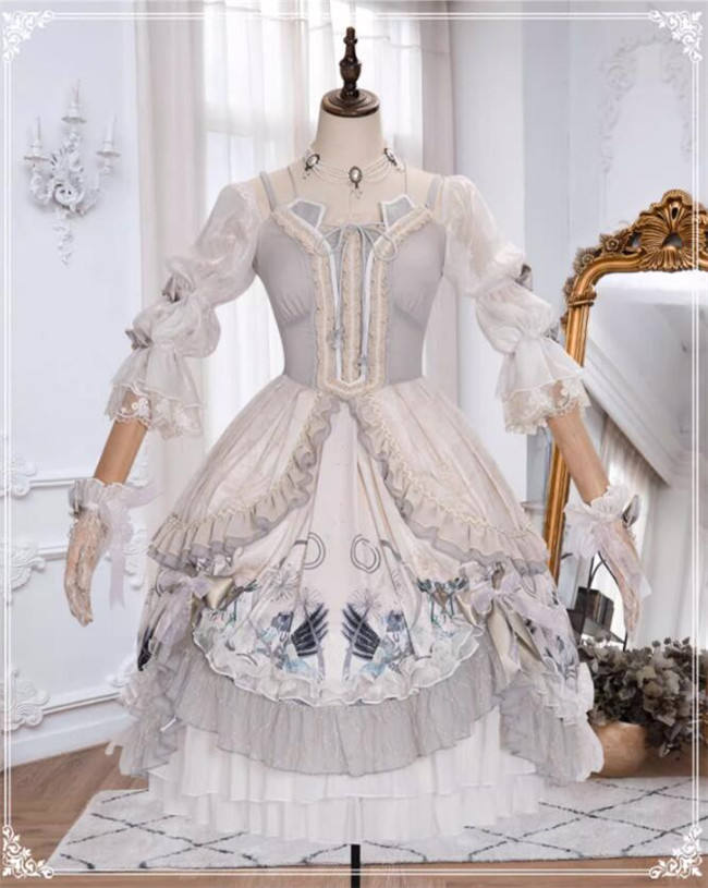 Ying Luo Fu Rose Maiden Elegant Lolita OP and Accessories
