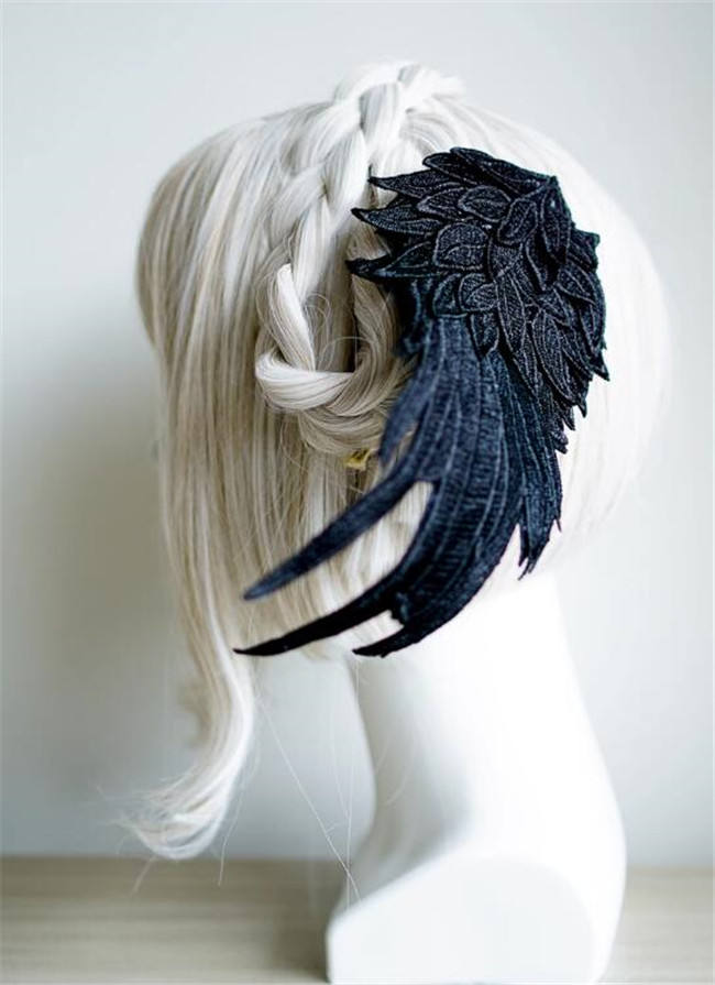 Angle Wings Feather Embroidery Lolita Hairclip